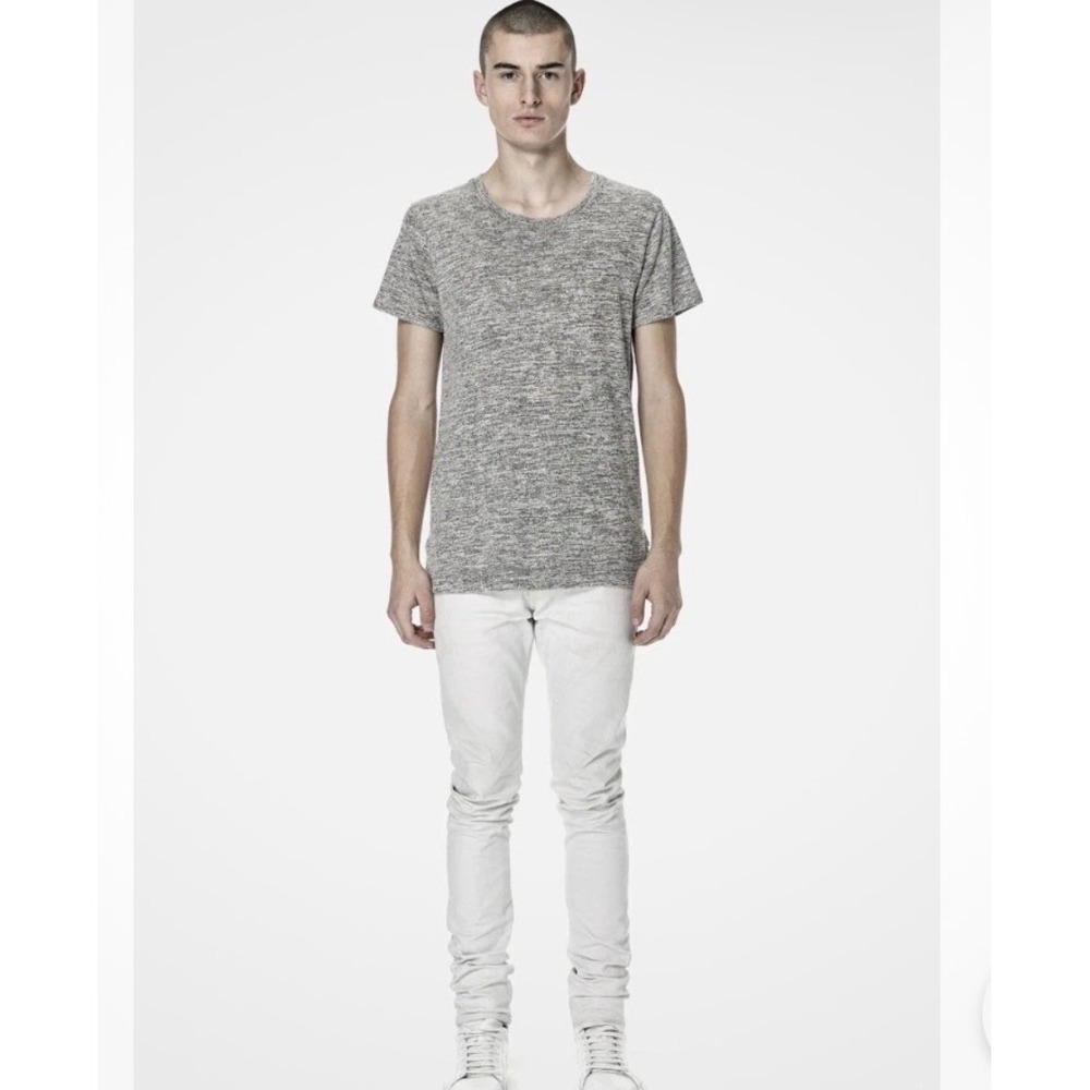 John Elliott Men's Co-Mix Grey Crew Neck Short Sleeve T-Shirt Size 4 / XL